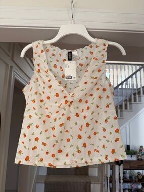 H&M Divided Crinkle Jersey Oranges Tank